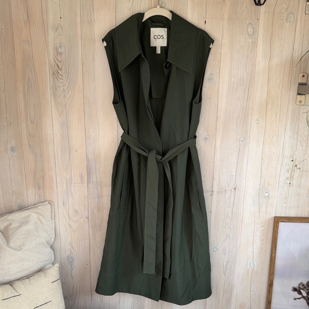 Cos Sleeveless Trench Coat Size M - Picture 3 of 12